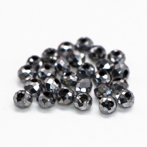 Бусины рондели 2мм, серебро металлик